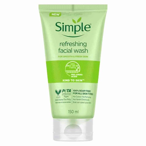 Simple Refreshing Facial Wash Gel 150ml – Kind to Skin Daily Face Cleanser